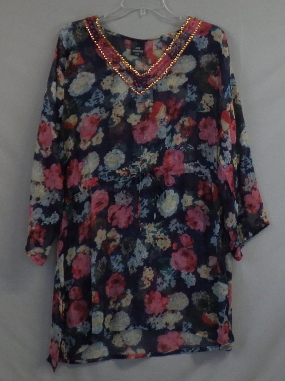 Ace Fashion Sheer Lightweight Floral Swimsuit Coverup NWT   A671